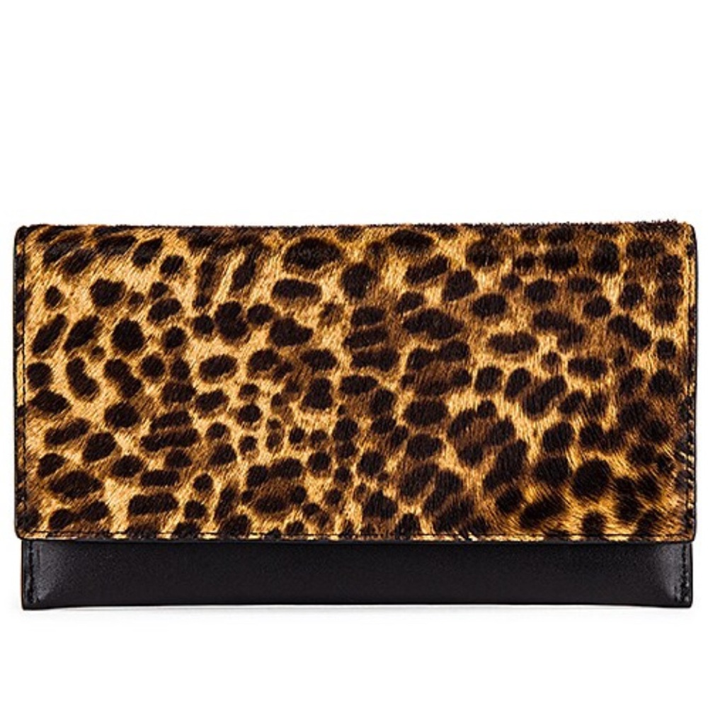 Rebecca Minkoff NWT Leopard Print Clutch with Black Trim